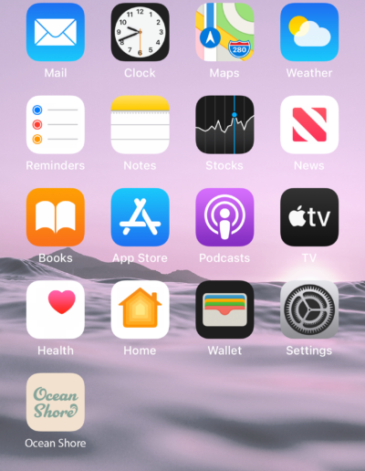 Ocean Shore Application on IOS Home Screen