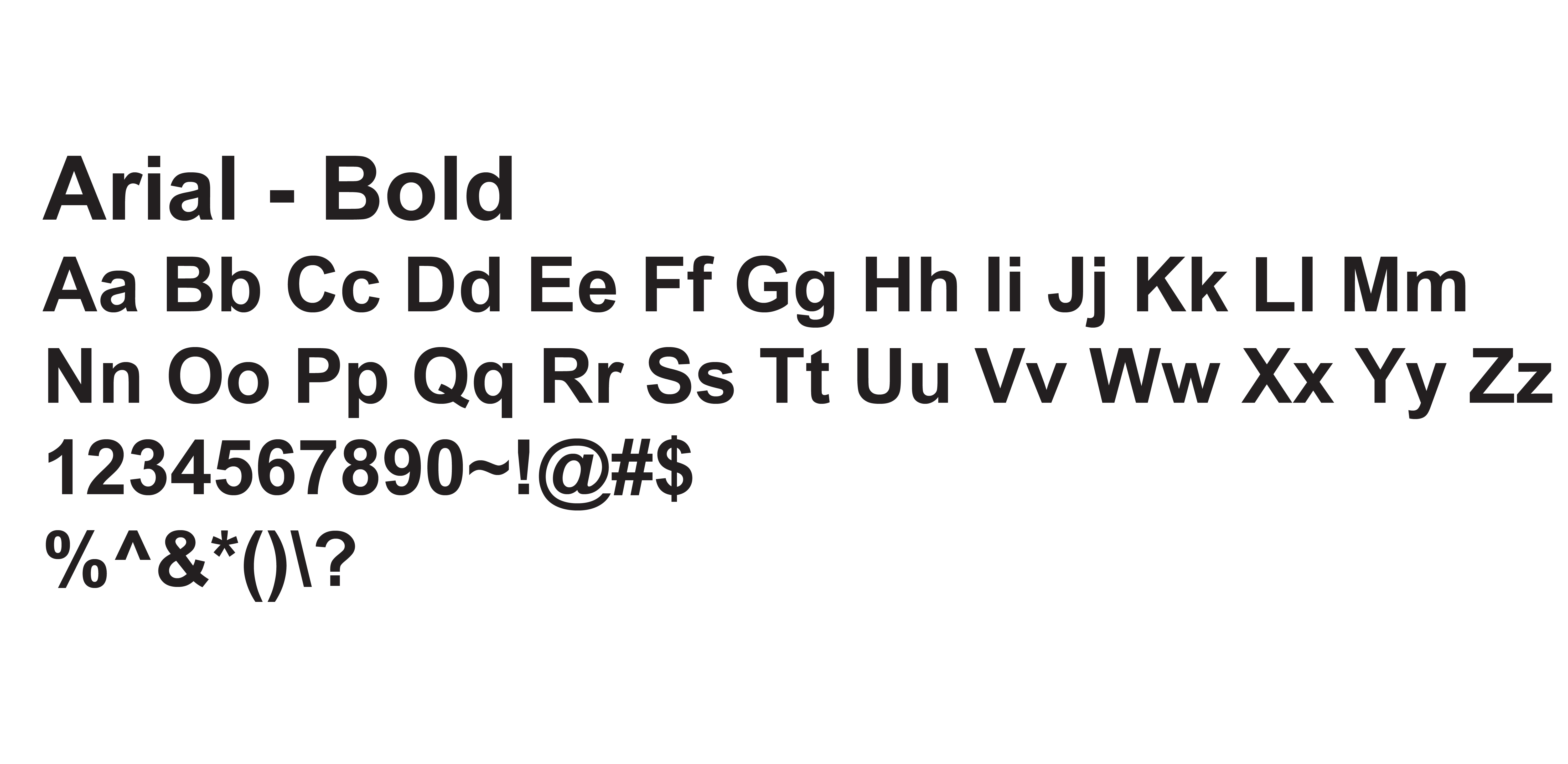Type Study for the Rattray Clan Association: Arial Bold