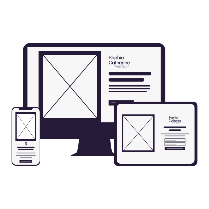 Icon of mobile responsive layout for phone, tablet, and computer