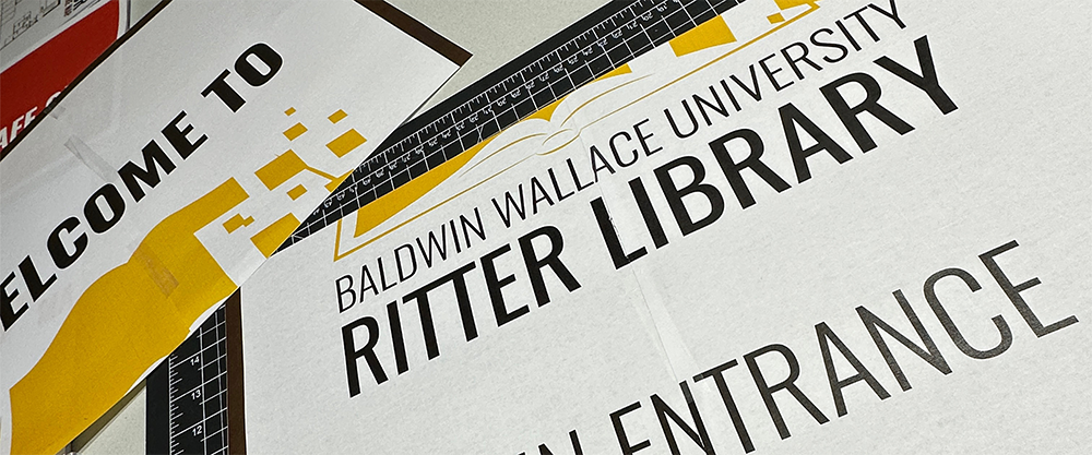 Cutting a mockup for Ritter Library's glass panel