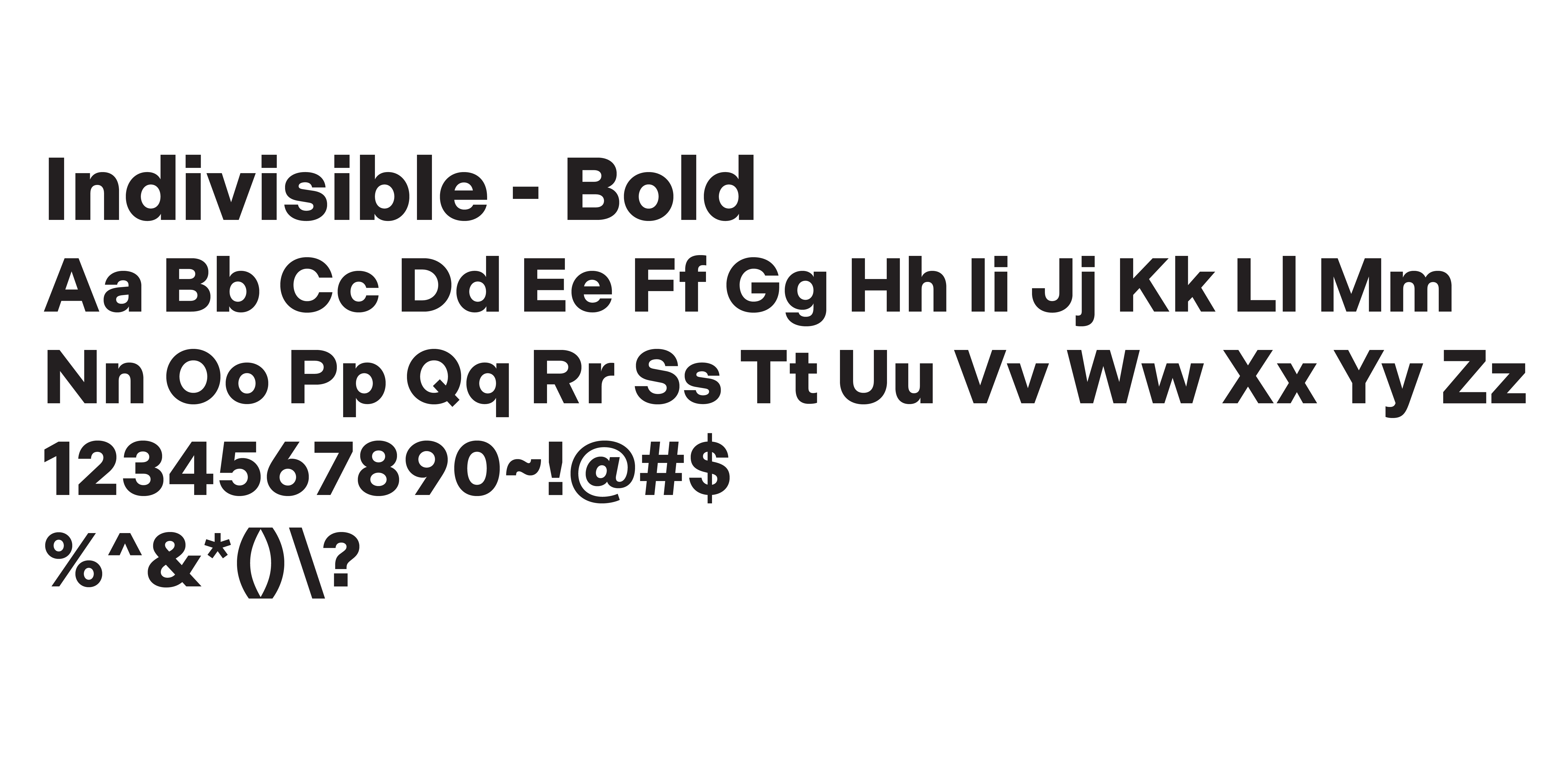 Type Study for Allied Health, Sport & Wellness: Indivisible Bold
