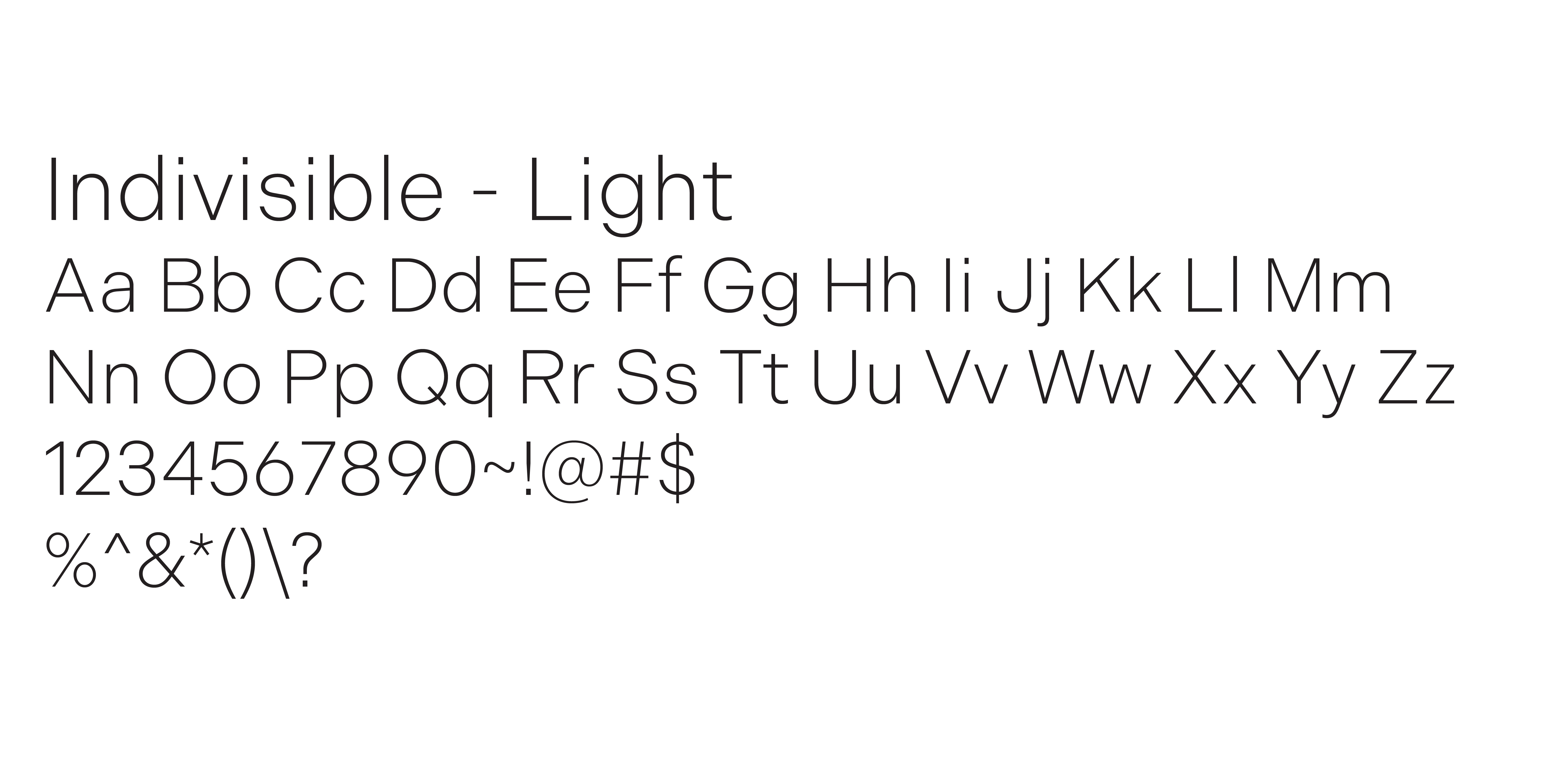 Type Study for Allied Health, Sport & Wellness: Indivisible Light