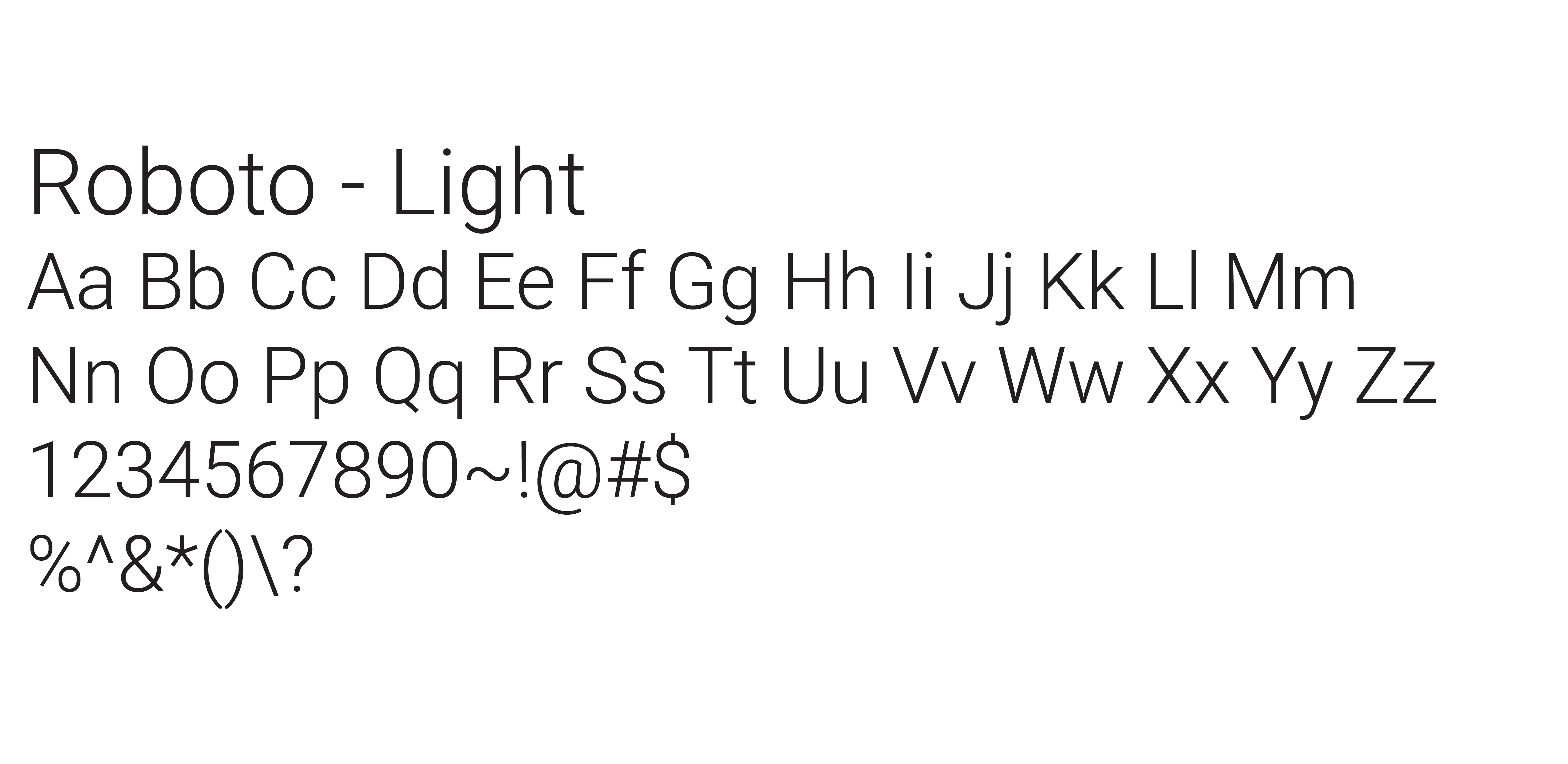 Type Study for EEC Ohio: Roboto Light