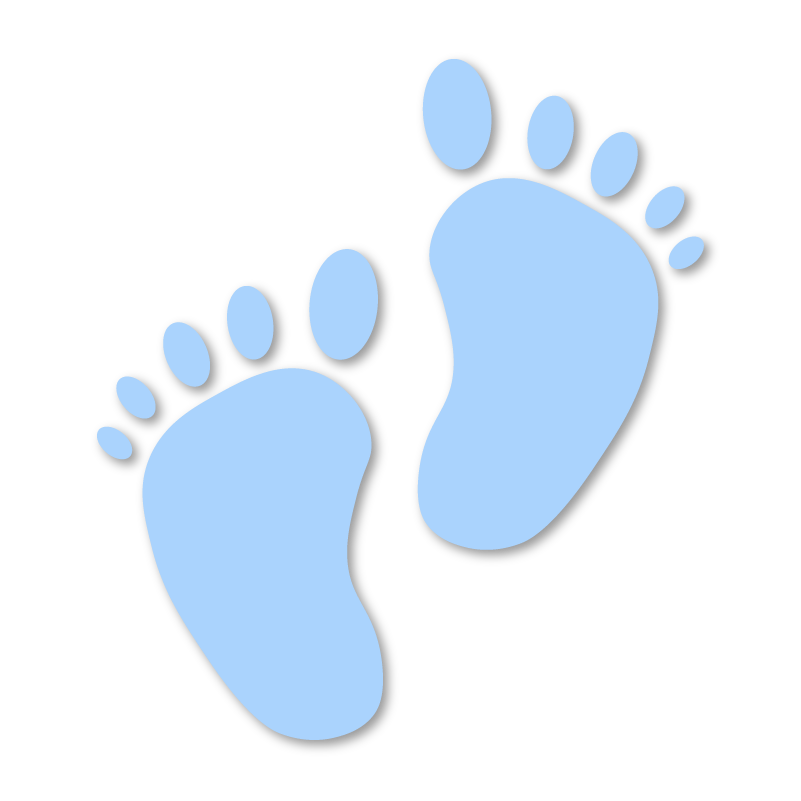 Baby feet in light blue