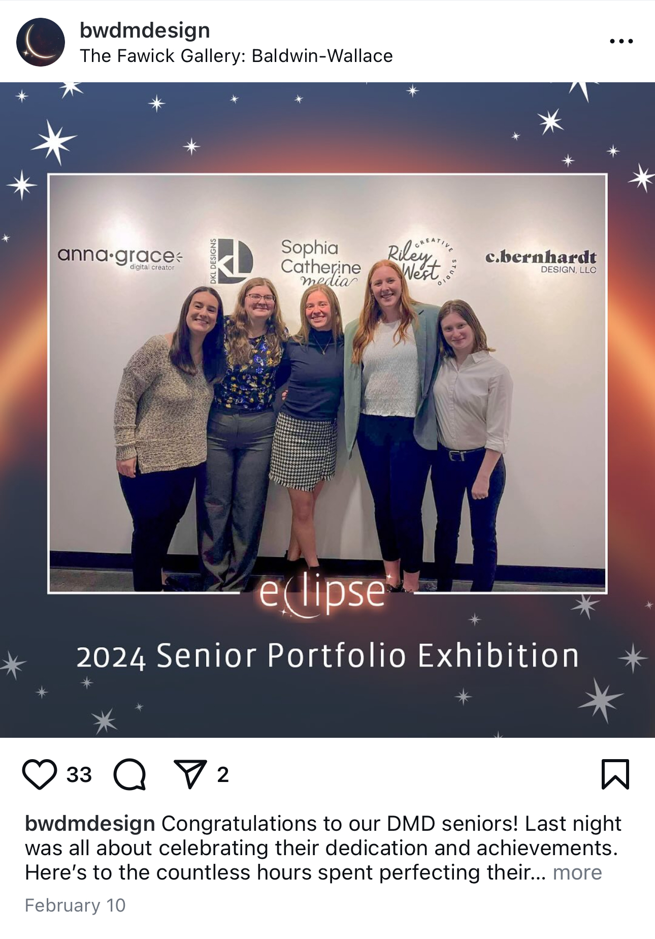 Instagram Post for Eclipse Exhibition Seniors