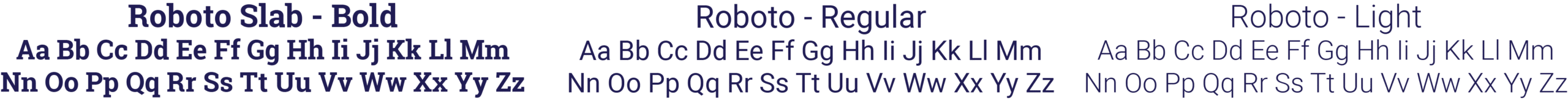 EEC Typefaces Type Study for EEC Ohio: Roboto Bold, Roboto Regular, and Roboto Light